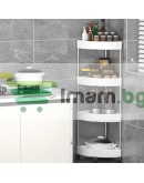 Ъглова етажерка с колелца за баня 4-етажна